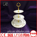 P&T ceramics factory,high quality cake stands, wedding cake stands, golden pattern plates